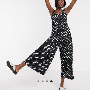 Jumpsuit in mono polka dot